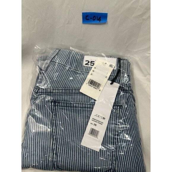 Joe's Hickory Stripe Ankle Jeans High Waist Slash Pockets Women Blue White SZ 25 - Picture 3 of 3